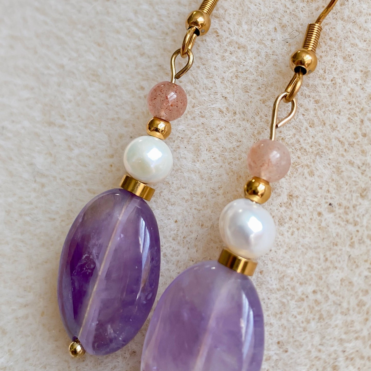 Boucles d’oreilles pendantes en améthyste | LUNARA - Velora Luxury Fashion