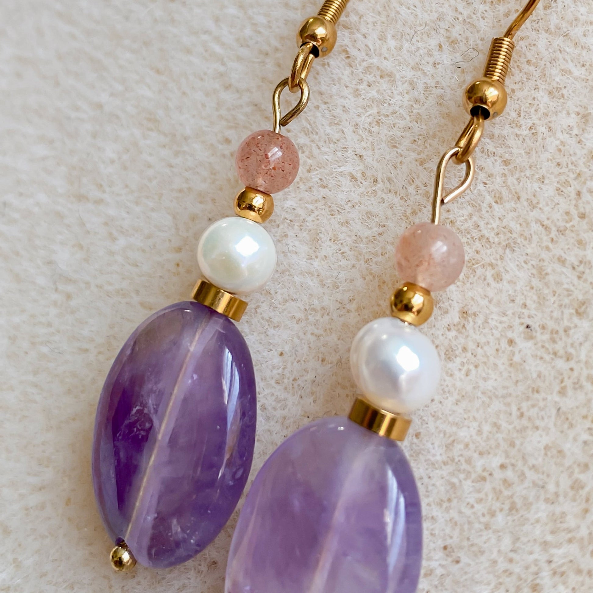 Boucles d’oreilles pendantes en améthyste | LUNARA - Velora Luxury Fashion