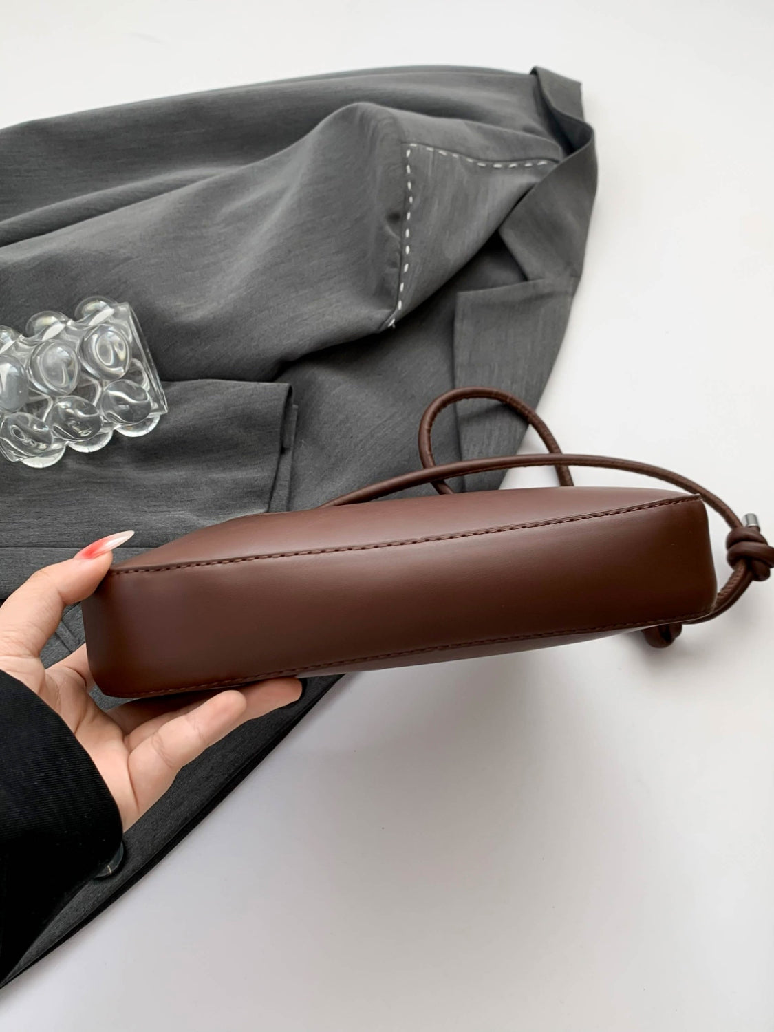 Bow PU Leather Knotted Strap Handbag - Velora Luxury Fashion