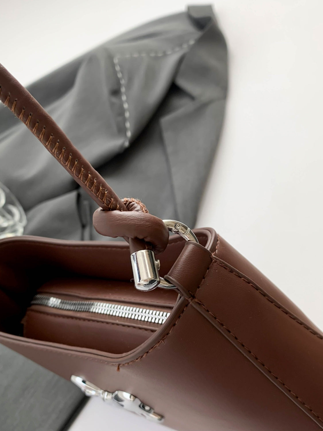 Bow PU Leather Knotted Strap Handbag - Velora Luxury Fashion