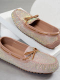 Bow Round Toe Flats Slip-Ons - Velora Luxury Fashion