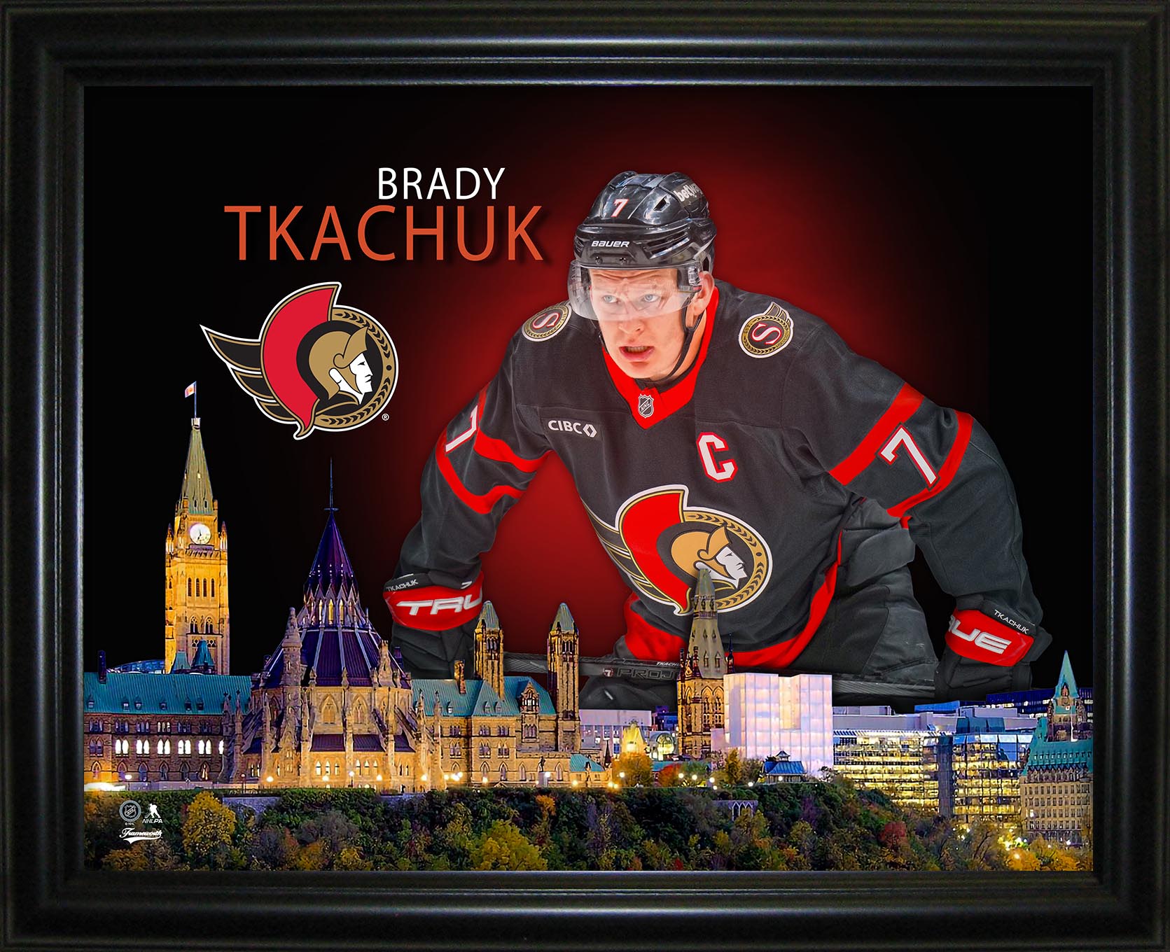 Brady Tkachuk 16x20 Framed Skyline Print Ottawa Senators - Velora Luxury Fashion