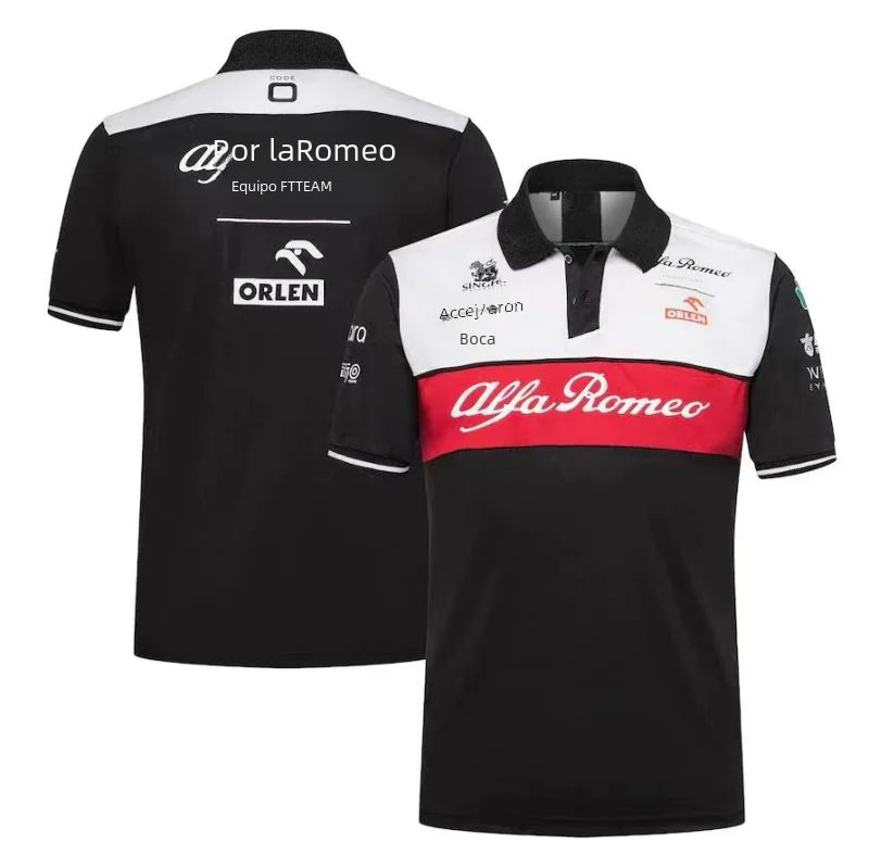 Breathable Quick-Dry Polo Shirt for F1 Racing and Biking - Velora Luxury Fashion