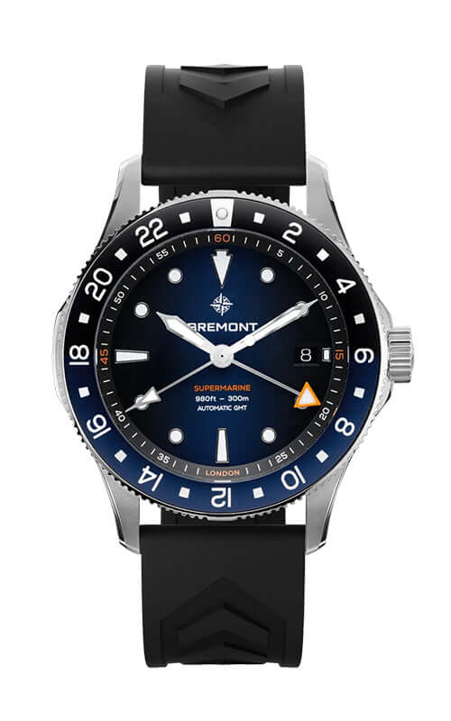 Bremont Supermarine 300M GMT, 'Glacier' Blue SM40-GMT-SS-BLBK-S - Velora