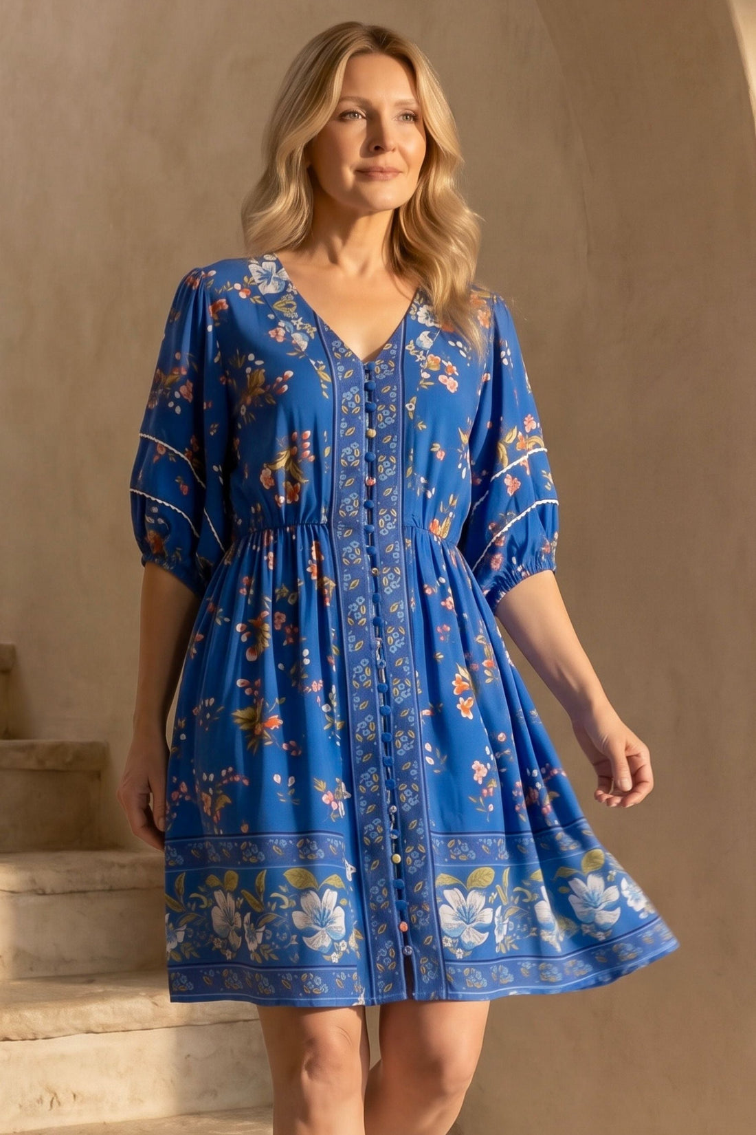 Brigitta Printed Boho Dress