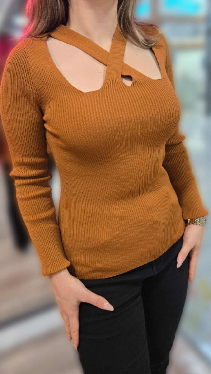 Brown Woven Top - Velora