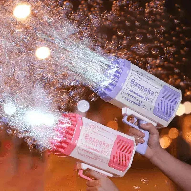 Bubble Gun Rocket 69 Holes Soap Blower With Light - Velora