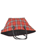 Burberry BLUE LABEL Check Shoulder Tote Bag Nylon Leather Red 9373K - Velora Luxury Fashion