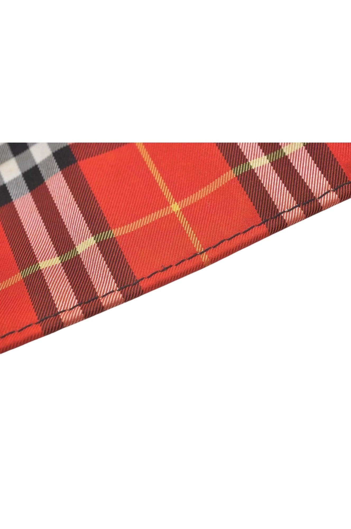 Burberry BLUE LABEL Check Shoulder Tote Bag Nylon Leather Red 9373K - Velora Luxury Fashion