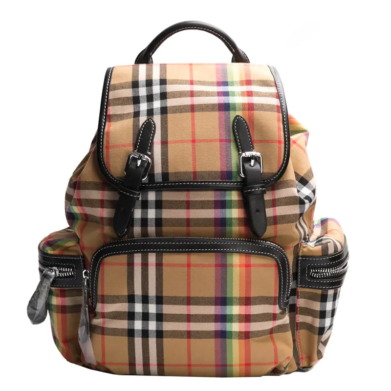 Burberry Classic Checkered Oxford Cloth Backpack - Velora Luxury Fashion