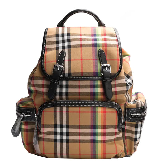 Burberry Classic Checkered Oxford Cloth Backpack - Velora Luxury Fashion