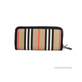 Burberry Ellerby Black Icon Stripe Canvas Zip Continental Wallet - Velora Luxury Fashion