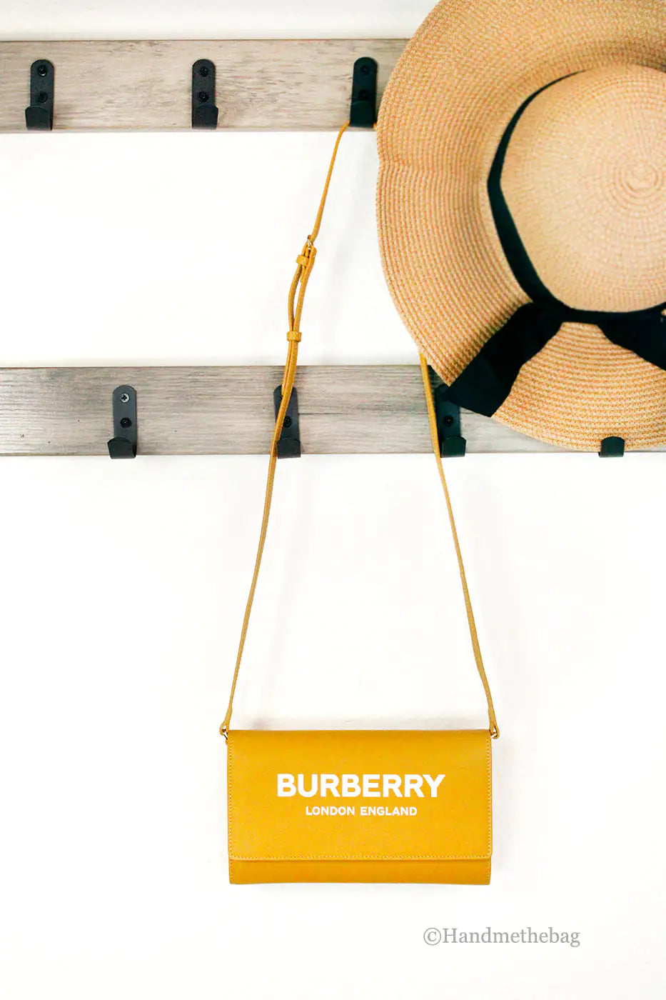 Burberry Hazelmere Leather Light Copper Orange Wallet Crossbody - Velora Luxury Fashion