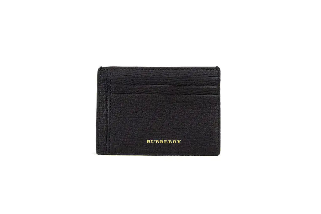 Burberry House Check Chase Black Leather Money Card Case - Velora Luxury Fashion