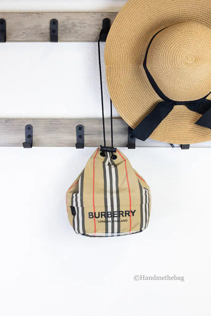 Burberry Phoebe Nylon Drawstring Bucket Bag - Velora Luxury Fashion