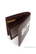 Burberry Ronan Oxblood Printed Smooth Leather Logo Bifold Wallet - Velora Luxury Fashion