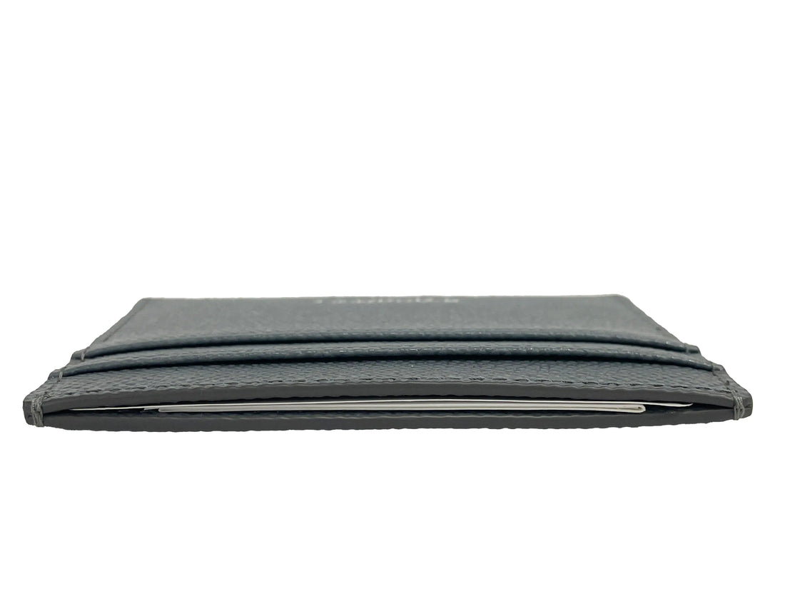 Burberry Sandon Grey Grained Leather Card Case Wallet - Velora Luxury Fashion