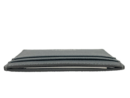 Burberry Sandon Grey Grained Leather Card Case Wallet - Velora Luxury Fashion