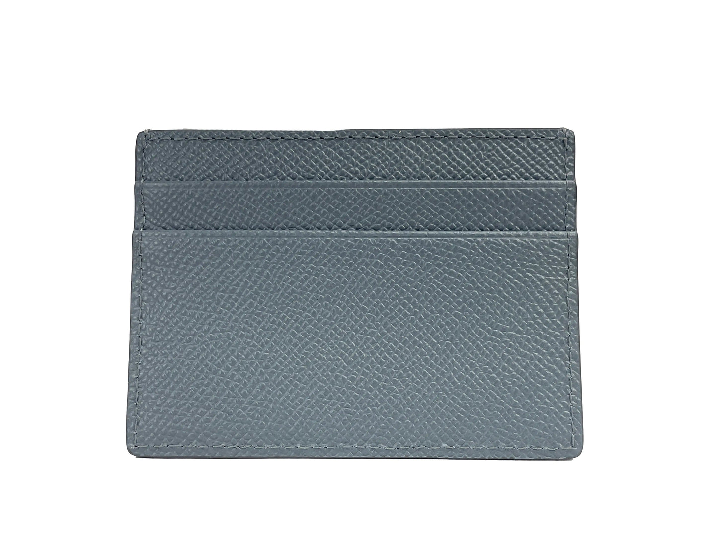 Burberry Sandon Grey Grained Leather Card Case Wallet - Velora Luxury Fashion