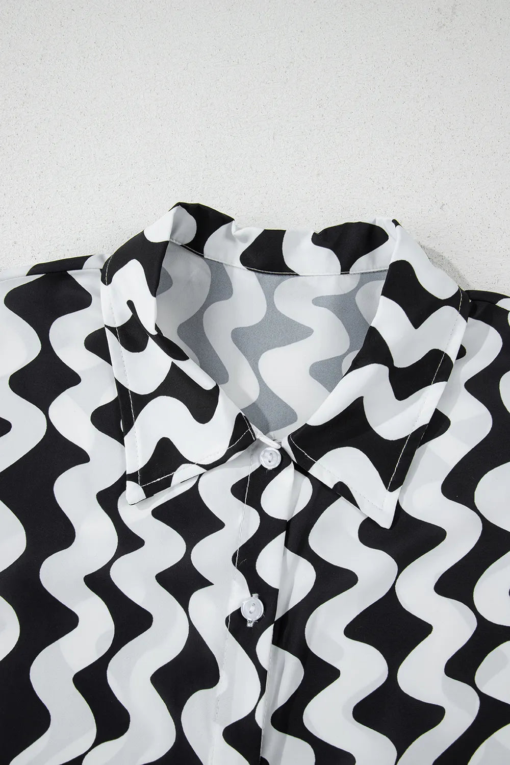 Button Down Contrast Striped Cover-Up - Velora Luxury Fashion