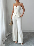 Button Front Cami and Pants Set - Velora Luxury Fashion