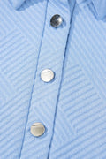 Button Front Short Sleeve Mini Dress - Velora Luxury Fashion