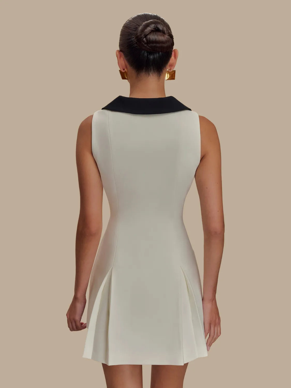 Button Front Sleeveless Mini Dress - Velora Luxury Fashion