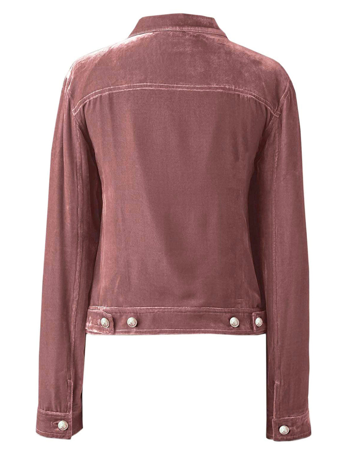 Button Up Long Sleeve Jacket with Chest Pockets - Velora Luxury Fashion