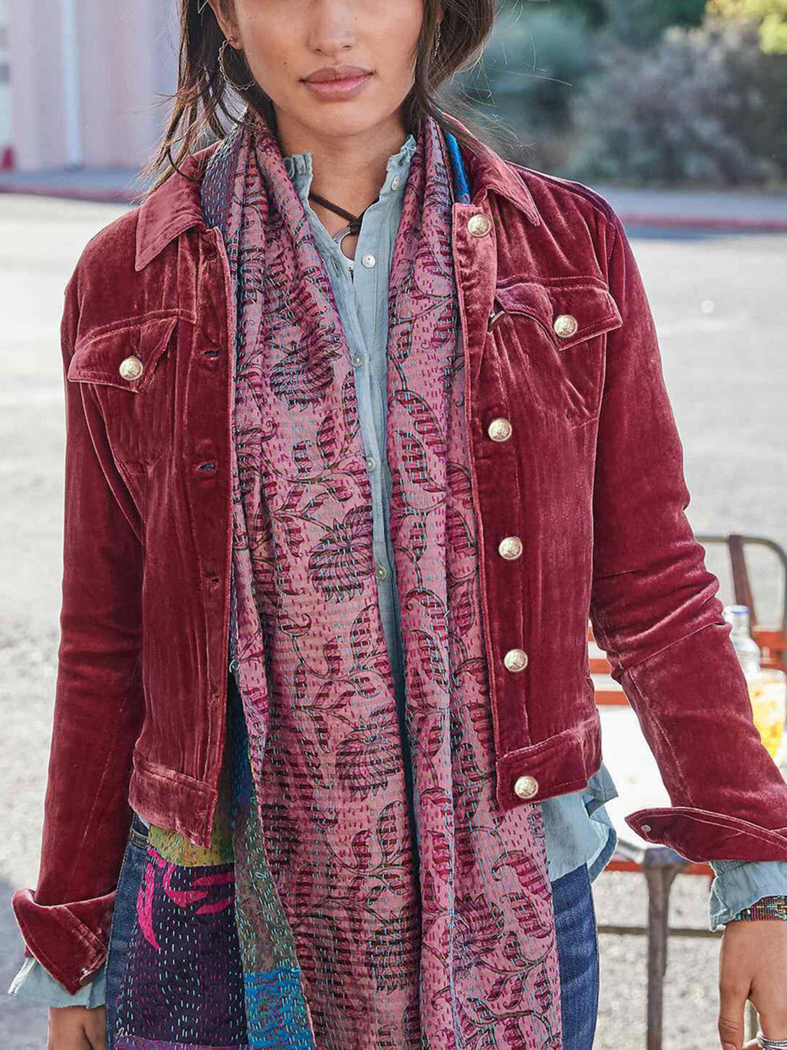 Button Up Long Sleeve Jacket with Chest Pockets - Velora Luxury Fashion