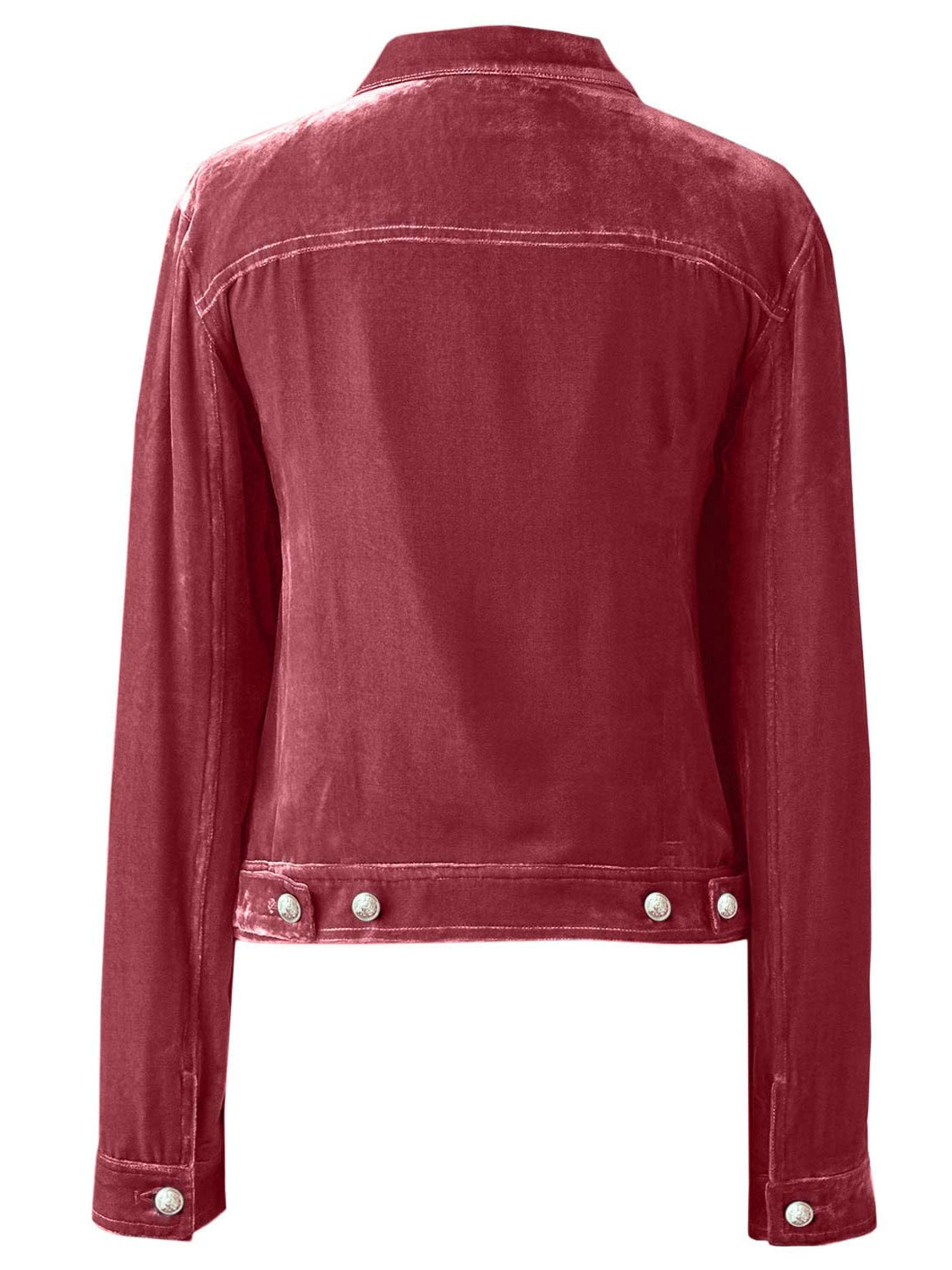 Button Up Long Sleeve Jacket with Chest Pockets - Velora Luxury Fashion