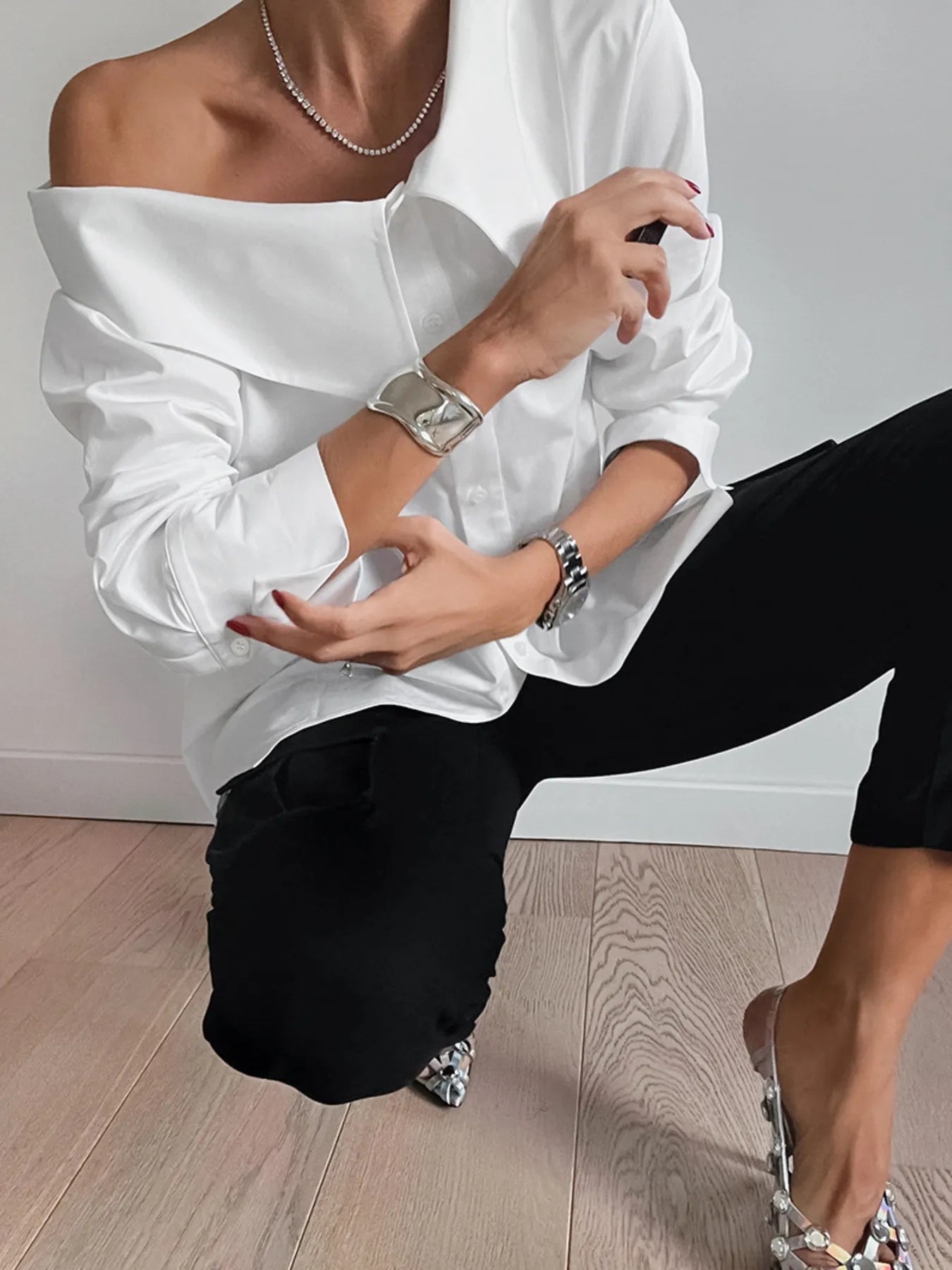 Button Up Long Sleeve Shirt - Velora Luxury Fashion