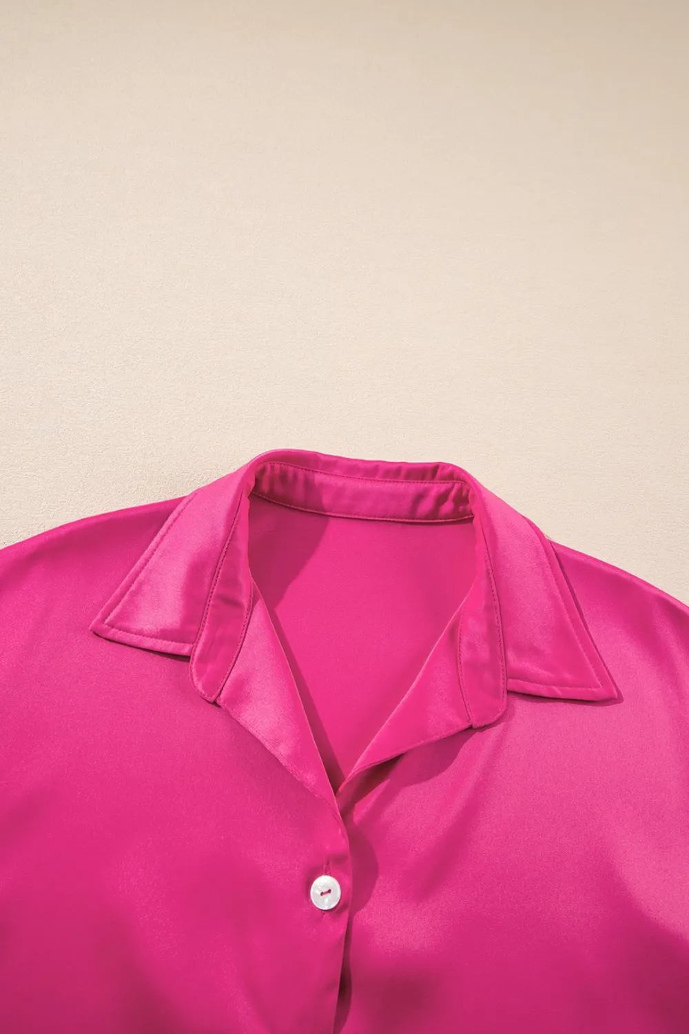 Buttoned Collared Neck Mini Shirt Dress - Velora Luxury Fashion