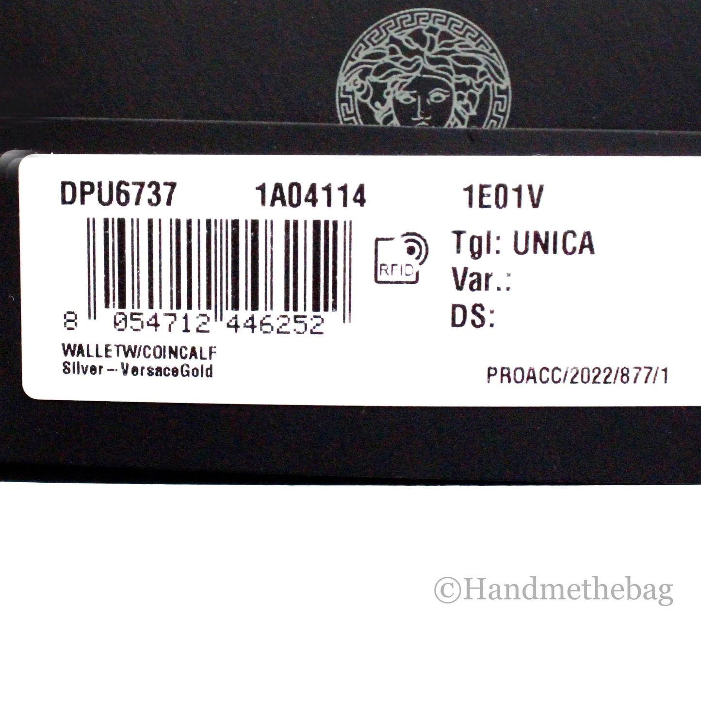 Versace Silver La Medusa Leather Bifold Wallet