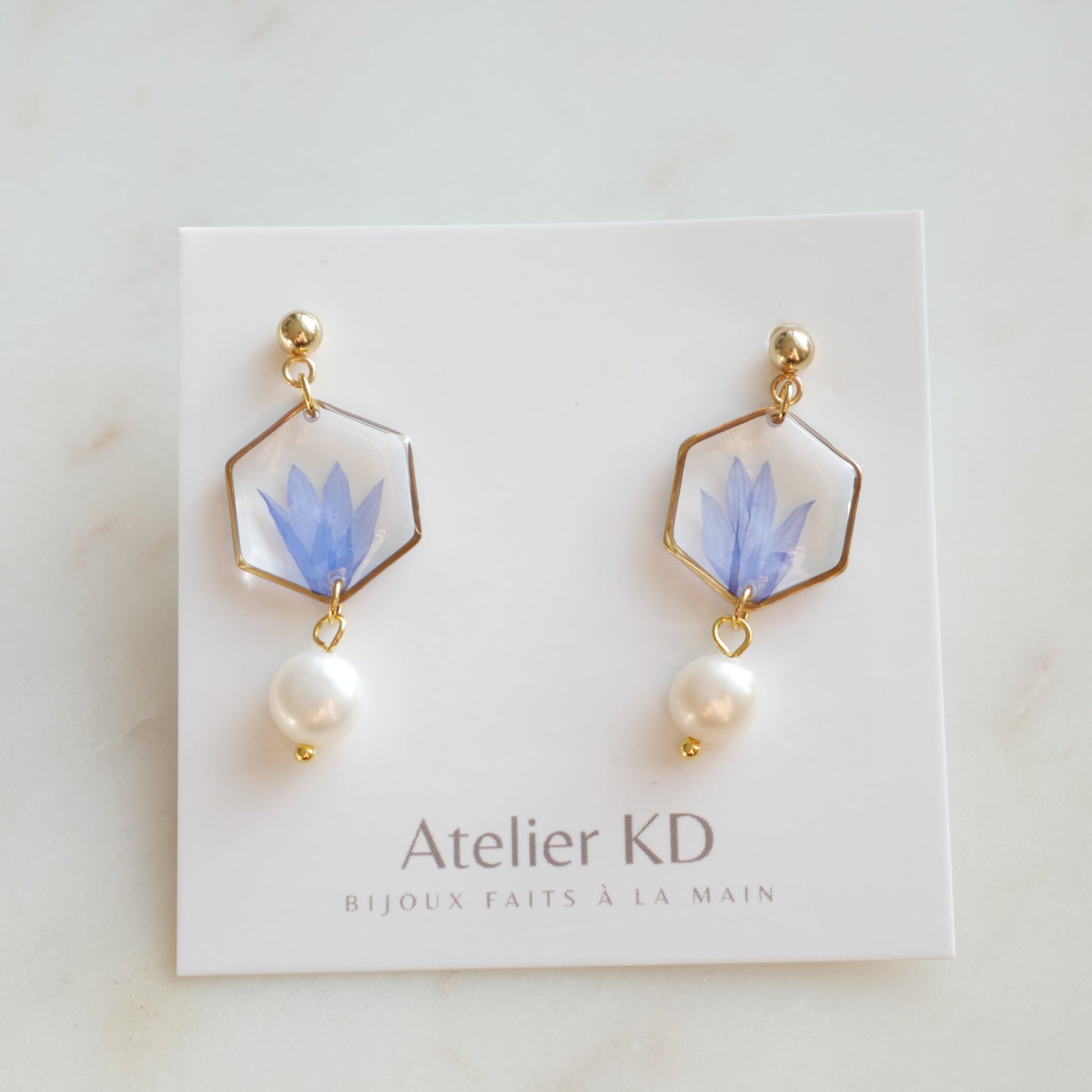 Boucles d'oreilles Perla Blu - hexa - Velora