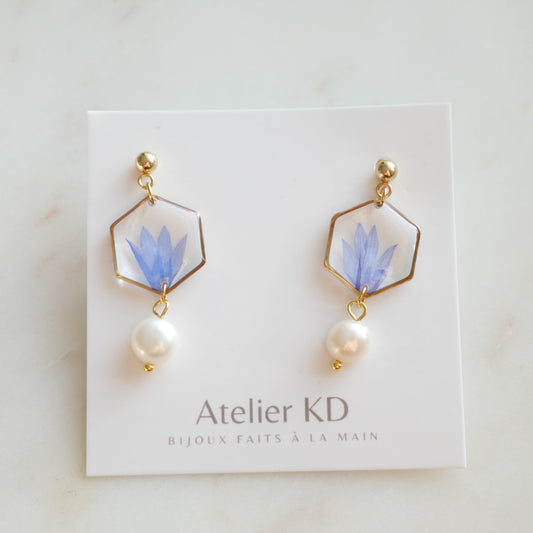 Boucles d'oreilles Perla Blu - hexa - Velora