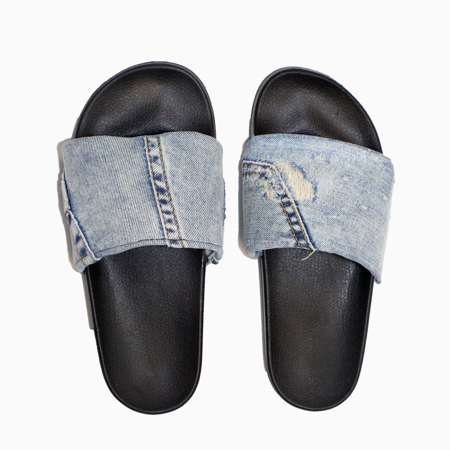 Sandale slide denim recyclé homme
