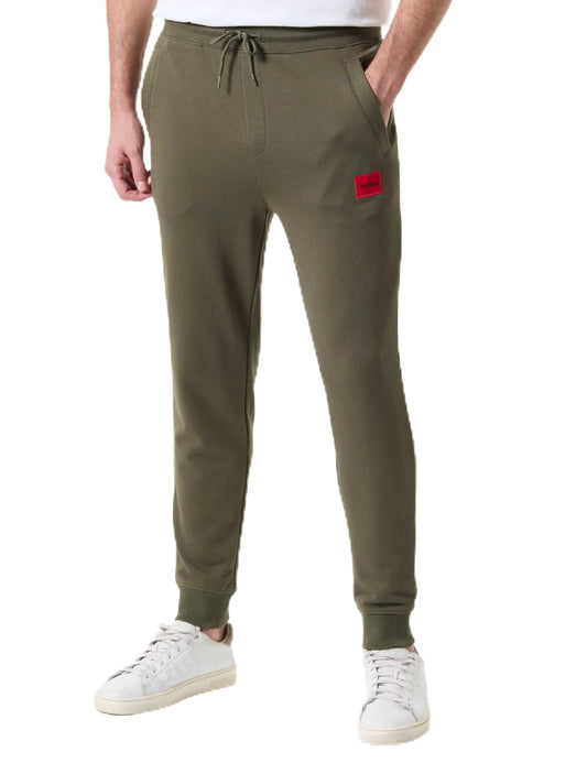 HUGO Classic Square Logo Jersey Joggers Pewter Green S