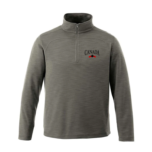 CANADA VARSITY EMBROIDERED PREMIUM ATHLETIC 1/4 ZIP (MENS) - Velora