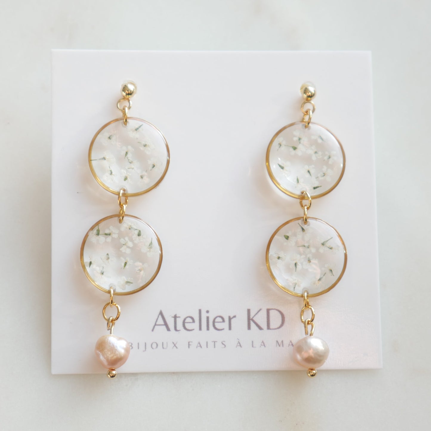Boucles d'oreilles Perla duo - rond - Velora