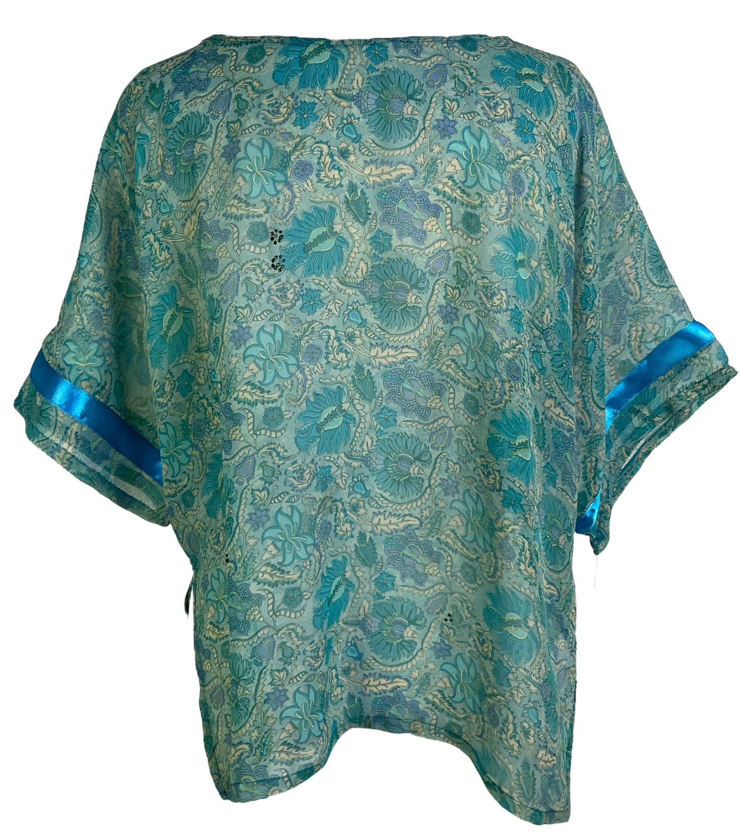 PRG6320 Sheer Avatar Pure Silk Side Slit Top - Velora