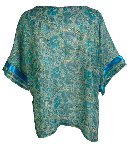 PRG6320 Sheer Avatar Pure Silk Side Slit Top - Velora
