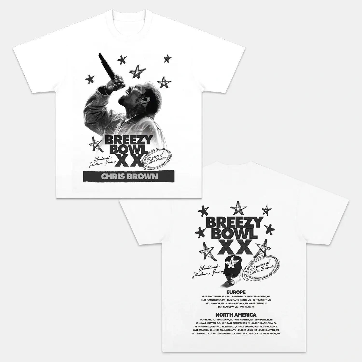 Chris Brown: Breezy Bowl Tour Tee V7 - Velora