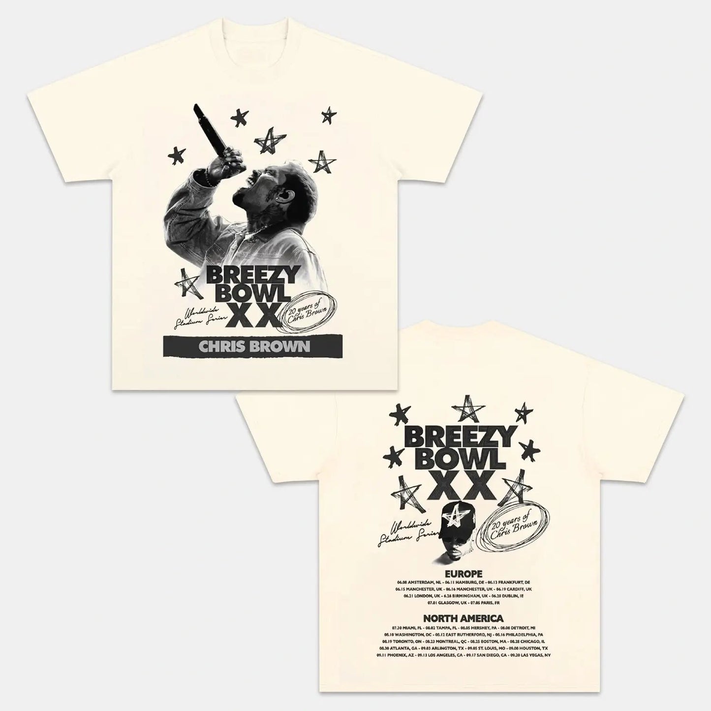 Chris Brown: Breezy Bowl Tour Tee V7 - Velora