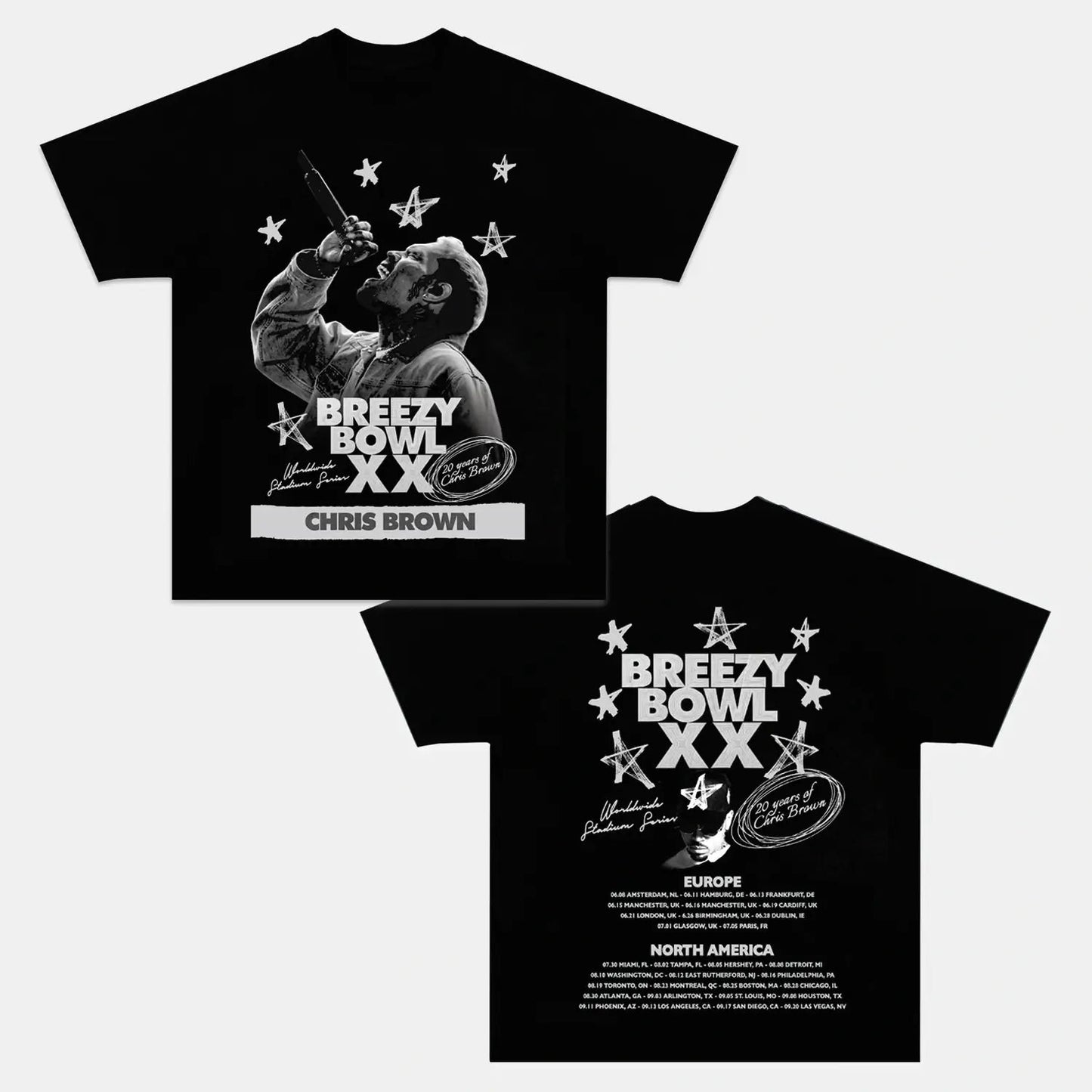 Chris Brown: Breezy Bowl Tour Tee V7 - Velora