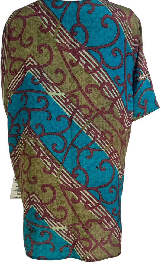 PRC5939 Avatar Pure Silk Kimono-Sleeved Jacket with Belt - Velora