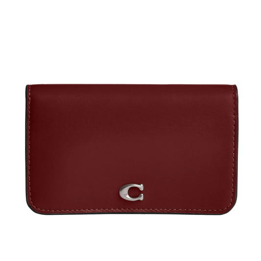 COACH Women's Slim Card Holder Dark Ruby - Velora Luxury Fashion