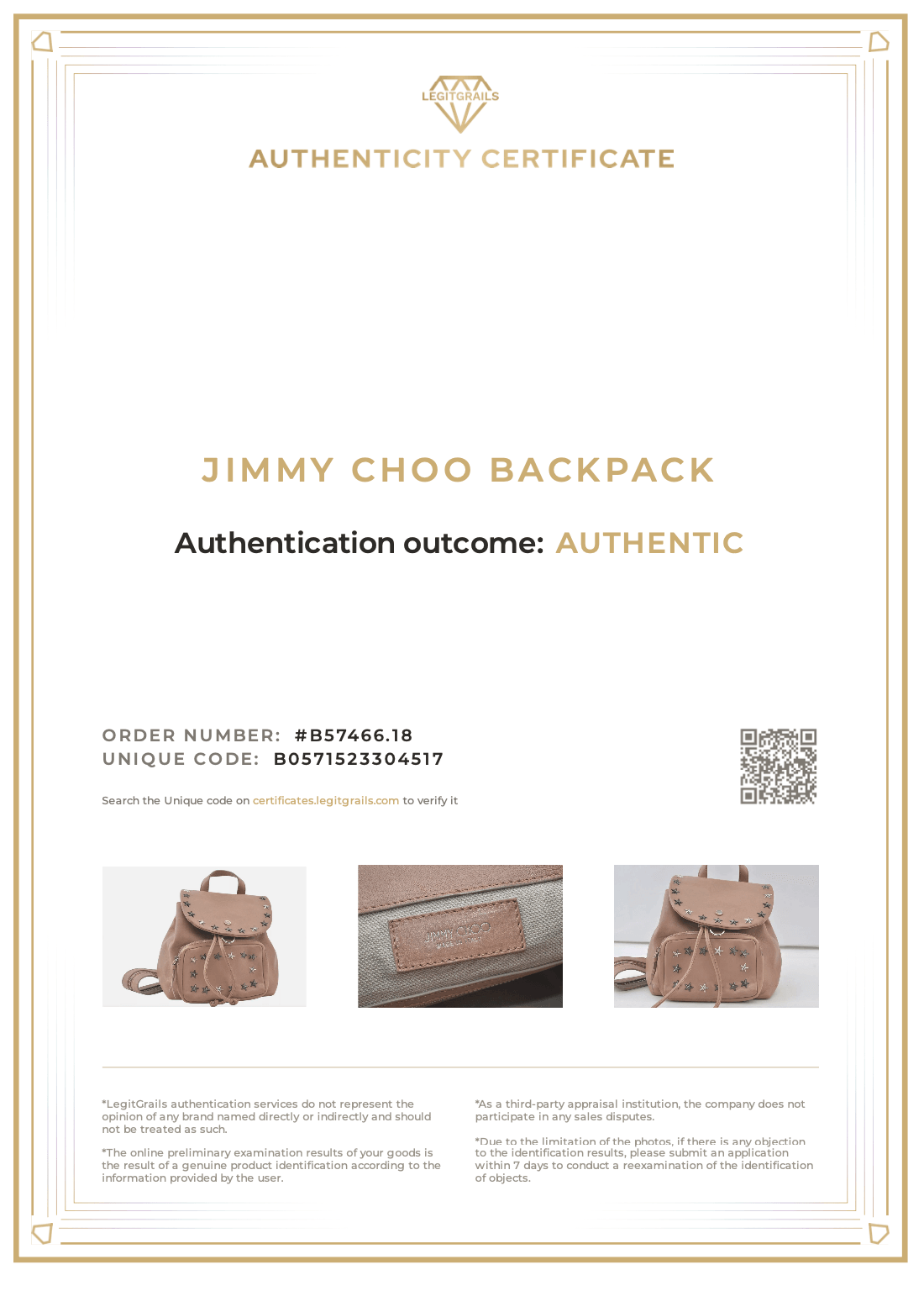 JIMMY CHOO Vintage Stella Star Studs Leather Backpack Pink Beige 7492K - Velora