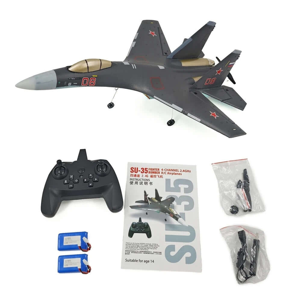 COOLBANK QF009 4CH Su-35/J-16 RC Fighter: Brushless, 2.4G, Long Flight Time - Velora Luxury Fashion