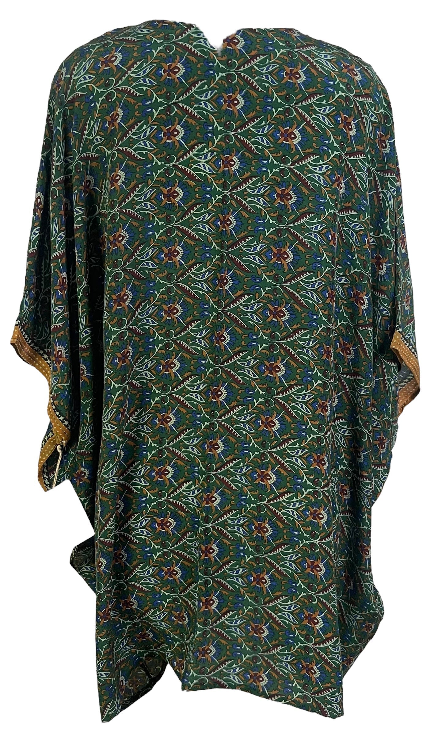 PRC7156 Avatar Pure Silk Short Kaftan Tunic without Slits - Velora