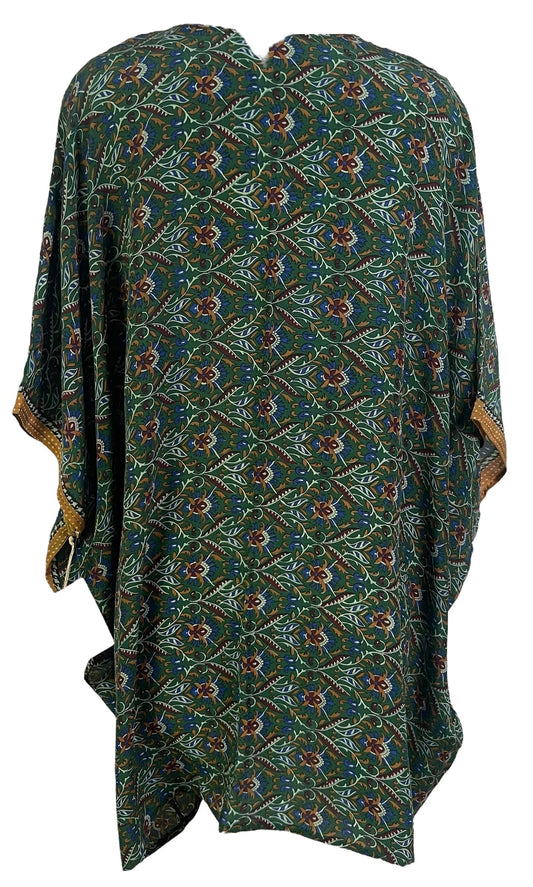 PRC7156 Avatar Pure Silk Short Kaftan Tunic without Slits - Velora